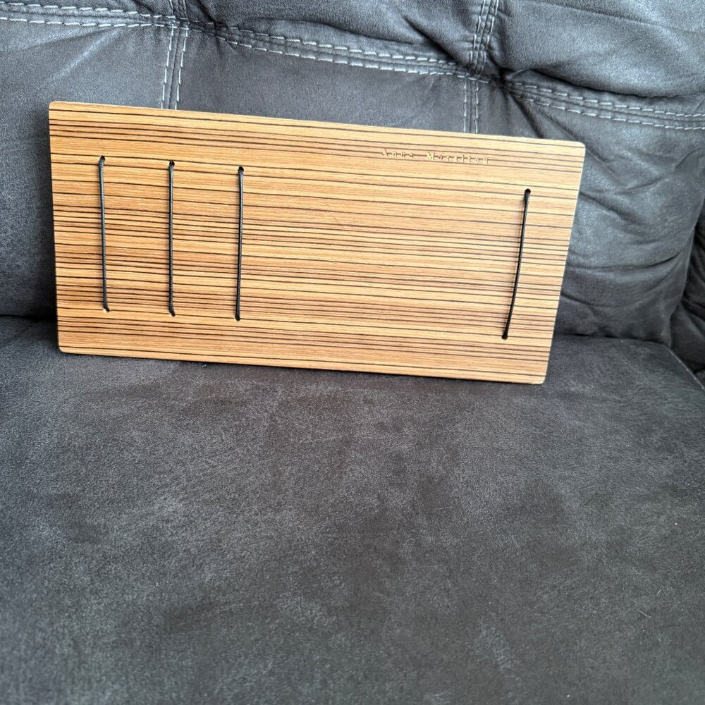 Anna Moraitou Wooden Clutch Bag With Black Zipper & Interior